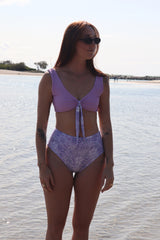 Sustainable womens Swimwear  floral  lilac